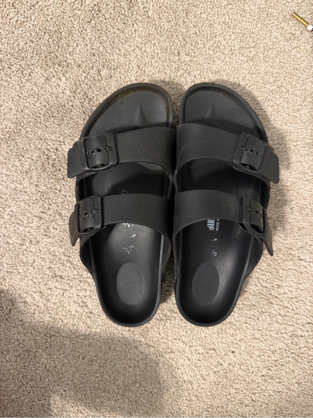 Kids Birkenstock Black Double-Buckle Slide Sandals